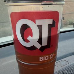 Big Q QTea no ice (part of a curbside pickup order).  Served about 2/3 full because they pour it from a bottle.  NOT a Big Q.
