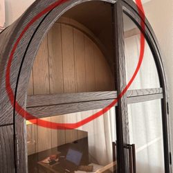 Bert’s Cabinet - Glass dislocated from the cabinet door