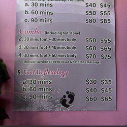 Foot Massage - Compare the body massage prices to the lady who took the picture at the same time the owner posted it. But they changed me $80.