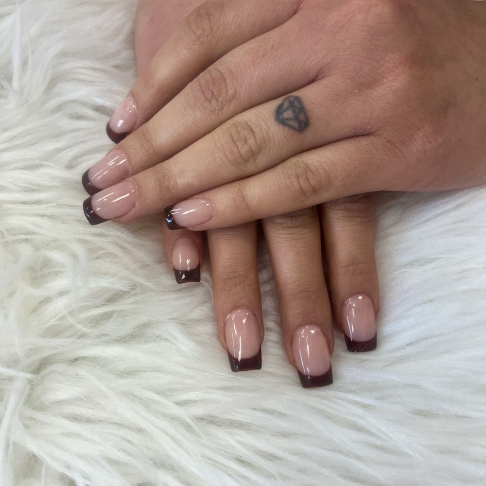 Escape Nail & Spa - brown french tip - Nail Salons Near Me - Austin, Texas Escape Nail & Spa - brown french tip - Nail Salons Near Me - Austin, Texas
