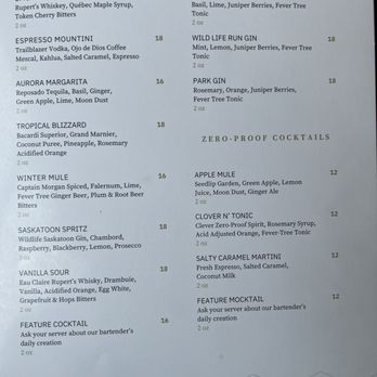 Sky Bistro - 06.05.2025 menu - Canadian (New) Near Me - Banff, Alberta