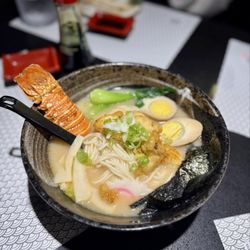 Sushi Too - Lobster Ramen - Nori, Ramen, Scallion, Sauce Egg, Fish Cake, Lobster, Green Vegetables, Japanese Tonkotsu Ramen Soup