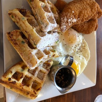 Barking Mad Cafe - Fried Chicken with Jalapeno waffles! - Coffee & Tea Near Me - Gaithersburg, Maryland