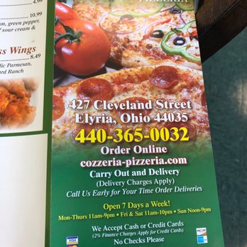 Cozzeria Pizzeria - Menu - Pizza Near Me - Elyria, Ohio Cozzeria Pizzeria - Menu - Pizza Near Me - Elyria, Ohio