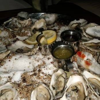 The Pearl Hotel - Oysters on the half shell with lemon and a barrage of sauces - San Diego, CA