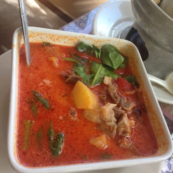 Pacifica Thai Cuisine - Kaeng-Dang-ped-yang ( red curry with coconut milk pineapple tomatoes and spinach. 2/14/2016 Pacifica Thai Cuisine - Thai Near Me - Pacifica, California Pacifica Thai Cuisine - Kaeng-Dang-ped-yang ( red curry with coconut milk pineapple tomatoes and spinach. 2/14/2016 Pacifica Thai Cuisine - Thai Near Me - Pacifica, California
