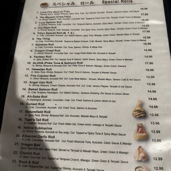 Tokyo Garden - Menu (Sushi) - Japanese Near Me - Bakersfield, California