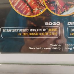 BOGO Sandwich at Lunch 11:30 -2 pm ! BOGO Sandwich at Lunch 11:30 -2 pm !