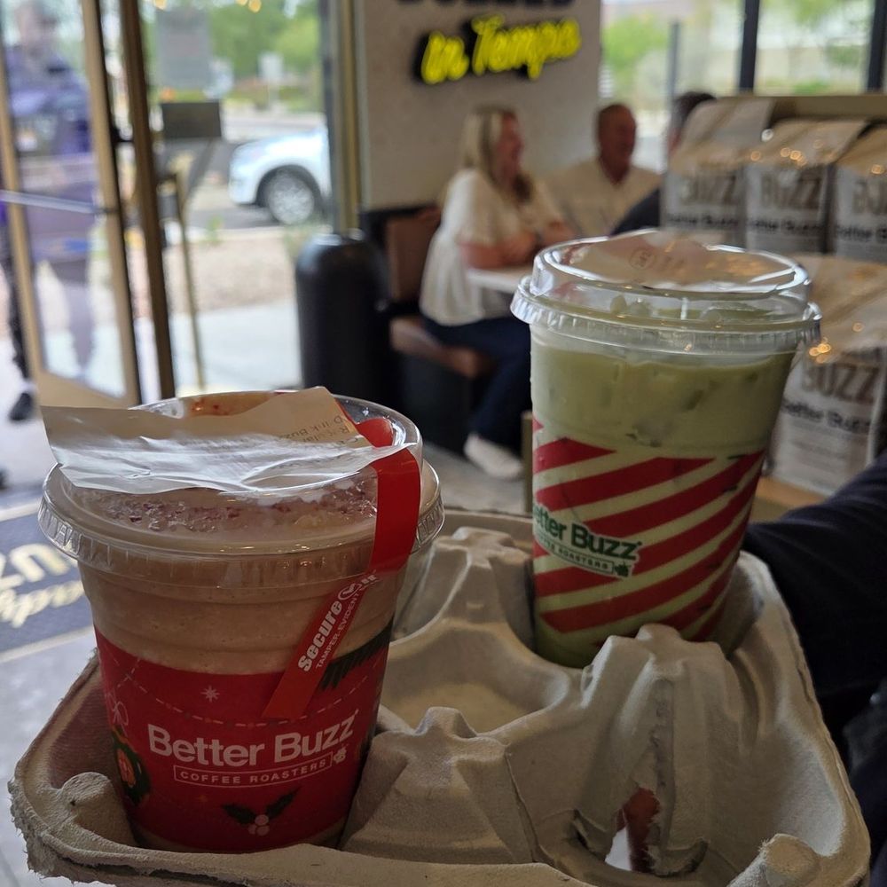 Better Buzz Coffee Tempe Market Station - Drinks in a carrier. - Cafes Near Me - Tempe, Arizona Better Buzz Coffee Tempe Market Station - Drinks in a carrier. - Cafes Near Me - Tempe, Arizona