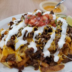 Carne Asada Fries! Huge and very delicious. Well more than enough to share