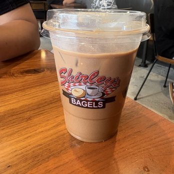 Shirley's Bagels - Iced Mocha latte - Bagels Near Me - Laguna Beach, California Shirley's Bagels - Iced Mocha latte - Bagels Near Me - Laguna Beach, California