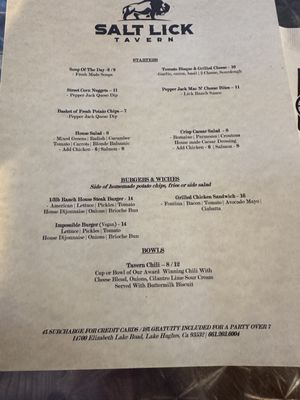 Menu photo 4 Salt Lick Tavern Lake Hughes, CA Menu photo 4 Salt Lick Tavern Lake Hughes, CA