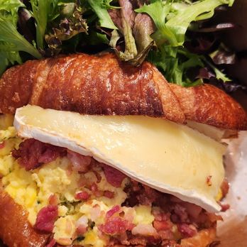 Le Petit Paris San Pablo - Scrambled egg breakfast sandwich with bacon and Brie served with a side salad. Delish! - French Near Me - Jacksonville, Florida Le Petit Paris San Pablo - Scrambled egg breakfast sandwich with bacon and Brie served with a side salad. Delish! - French Near Me - Jacksonville, Florida