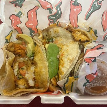 El Arriero - Fish tacos. These did not travel well. They were soggy from the trip. Served with spicy salsa. - Mexican Near Me - Midlothian, Virginia