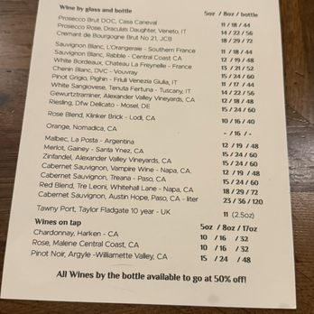 Wax Poetic - Wine Menu - Wine Bars Near Me - Burbank, California
