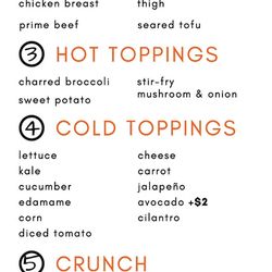Menu - Build Your Own