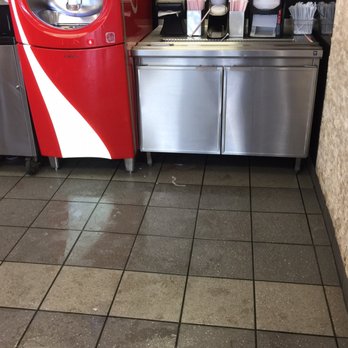 Burger King - Very wet floor in front of drink machines - Burgers Near Me - Eustis, Florida