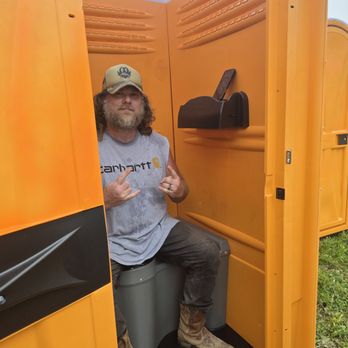 Clear Choice Site Services - Co-owner Tysen caught in the act -- sitting inside one of our orange porta johns with that 'do not disturb' face. Just a reminder: our units - Portable Toilet Services Near Me - Gallatin, Tennessee Clear Choice Site Services - Co-owner Tysen caught in the act -- sitting inside one of our orange porta johns with that 'do not disturb' face. Just a reminder: our units - Portable Toilet Services Near Me - Gallatin, Tennessee