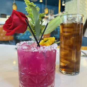 The Bloom Lounge - Dragon fruit margarita - Breakfast & Brunch Near Me - Plano, Texas