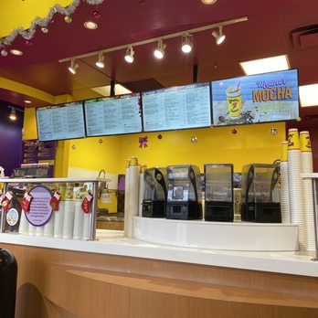 Booster Juice - menus and coffee machines at a fast food restaurant - Juice Bars & Smoothies Near Me - Camrose, Alberta Booster Juice - menus and coffee machines at a fast food restaurant - Juice Bars & Smoothies Near Me - Camrose, Alberta