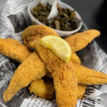 TrySeafood Cary - 5 Shrimps & 3 Pieces Whiting Combo with a side of Collard Greens - Seafood Near Me - Cary, North Carolina TrySeafood Cary - 5 Shrimps & 3 Pieces Whiting Combo with a side of Collard Greens - Seafood Near Me - Cary, North Carolina