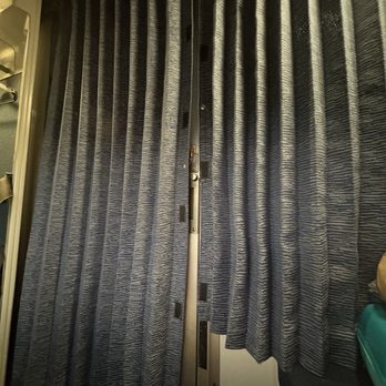 Amtrak Autotrain - Block out curtains inside the train for your privacy - Train Stations Near Me - Lorton, Virginia