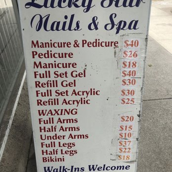 Lucky Star Nails & Spa - This is new update price. I had a combo pedi and medi for 40, cheap, fast and good. - Nail Salons Near Me - Vancouver, British Columbia Lucky Star Nails & Spa - This is new update price. I had a combo pedi and medi for 40, cheap, fast and good. - Nail Salons Near Me - Vancouver, British Columbia