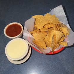 Cheese Dip, Chips and Salsa