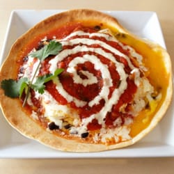 Tomatillo - Huevos rancheros -- beautiful presentation!