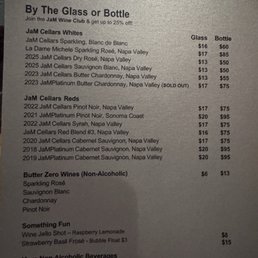 Drinks menu Drinks menu