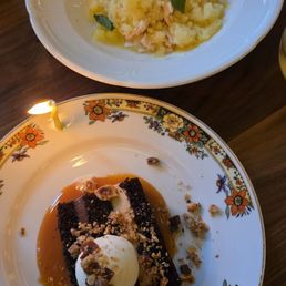 Chocolate truffle cake and key lime pavlova