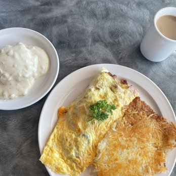 Wings Cafe - The biscuit and gravy in exchange for toast. The meat lover omelette - Diners Near Me - Fullerton, California Wings Cafe - The biscuit and gravy in exchange for toast. The meat lover omelette - Diners Near Me - Fullerton, California