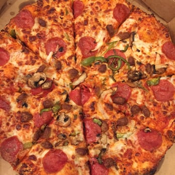 Domino's Pizza - Really? Where is the toppings? Virtually no peppers, mushrooms, sausage and certainly no extra cheese. - Pizza Near Me - Hollister, California Domino's Pizza - Really? Where is the toppings? Virtually no peppers, mushrooms, sausage and certainly no extra cheese. - Pizza Near Me - Hollister, California