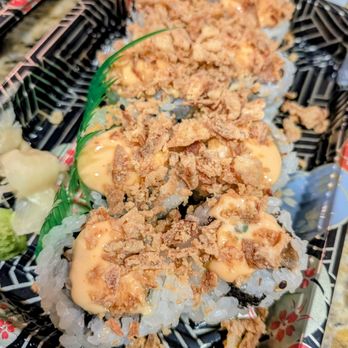 Buffalo Sushi Express - Spicy Salmon Crunchy Roll...my favorite! The crunch is fried shallots. - Sushi Bars Near Me - Buffalo , New York