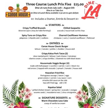 Canoe House - DineLA menu, 08/08/25 - Hawaiian Near Me - South Pasadena, California Canoe House - DineLA menu, 08/08/25 - Hawaiian Near Me - South Pasadena, California
