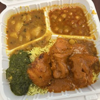 Metro Spice - Butter chicken lunch special - comes with lemon rice (or you can get plain), scoop of palak paneer, Chana masala, and potatoes - Indian Near Me - Washington, DC, District of Columbia Metro Spice - Butter chicken lunch special - comes with lemon rice (or you can get plain), scoop of palak paneer, Chana masala, and potatoes - Indian Near Me - Washington, DC, District of Columbia