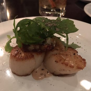 Vintage Chophouse and Tavern - Seared scallops. I could have eaten another order of these and the mustard or Dijon sauce was just right for the flavor of the scallops. - Steakhouses Near Me - Calgary, Alberta Vintage Chophouse and Tavern - Seared scallops. I could have eaten another order of these and the mustard or Dijon sauce was just right for the flavor of the scallops. - Steakhouses Near Me - Calgary, Alberta