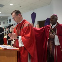 Pier Giorgio Frassati Catholic Church - The Bishop commissioning Father David Nerbun