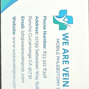 We Are Vein Pros - Business card - Laboratory Testing Near Me - Rancho Cucamonga, California We Are Vein Pros - Business card - Laboratory Testing Near Me - Rancho Cucamonga, California