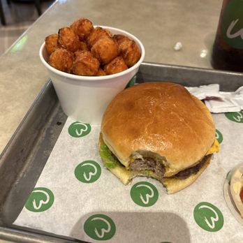 Wahlburgers - Our burger with sweet potato tots with a drink $19.00 - American Near Me - Cabazon, California Wahlburgers - Our burger with sweet potato tots with a drink $19.00 - American Near Me - Cabazon, California