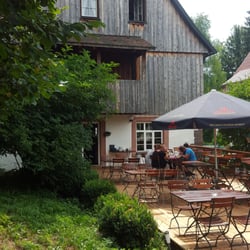 Historische Heimbachmühle - Vom Biergarten gesehen