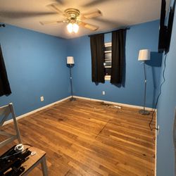 MILE - Simple room repaint. This room had a Commanders themed wall so was able to hide it well.