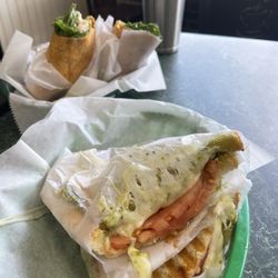 Caprese and chicken Caesar wrap