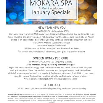 Mokara Spa - January 2019 Specials - Day Spas Near Me - Broomfield, Colorado