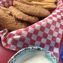 Medicine Creek Cafe - Double kids menu chicken tenders and fries. Ranch side.
