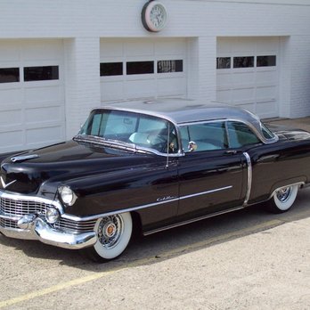 Motorspot - 1954 Cadillac is shown with Truespoke Kelsey Hayes wire wheels, size 15 X 6 inches and Firestone bias-ply wide whitewall tires. - Tires Near Me - Fallbrook, California