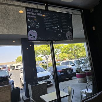 Xulo Coffee Bar - Coffee menu by the entrance - Coffee & Tea Near Me - Elk Grove, California