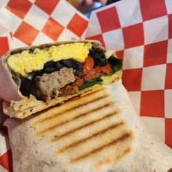 The Railway Café - Mediterranean wrap with sage sausage