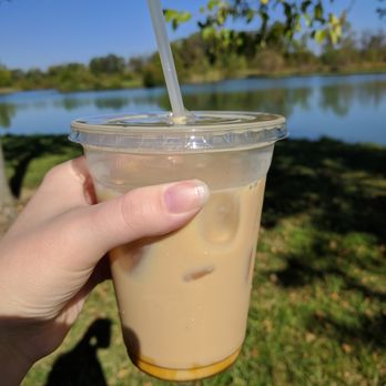 New Grounds Coffee House - Iced caramel latte - Coffee & Tea Near Me - Hilliard, Ohio