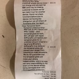 My actual receipt. As proof